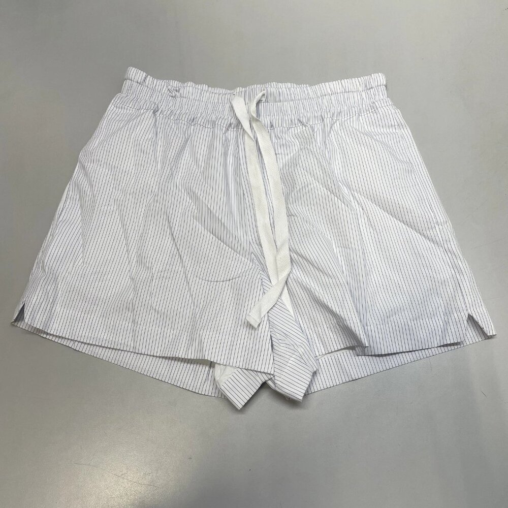 G. Label by Goop Women's Shorty Boxer Shorts White/Blue Stripe Size 0